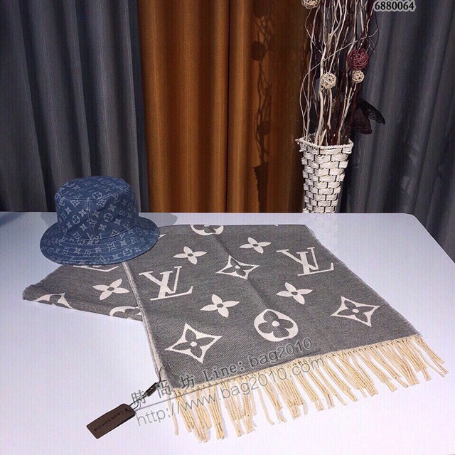 Louis Vuitton女士圍巾 路易威登Monogram圖案長巾 LV羊毛及羊駝毛混紡圍巾  mmj1074